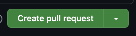 A green button labeled "Create pull request".